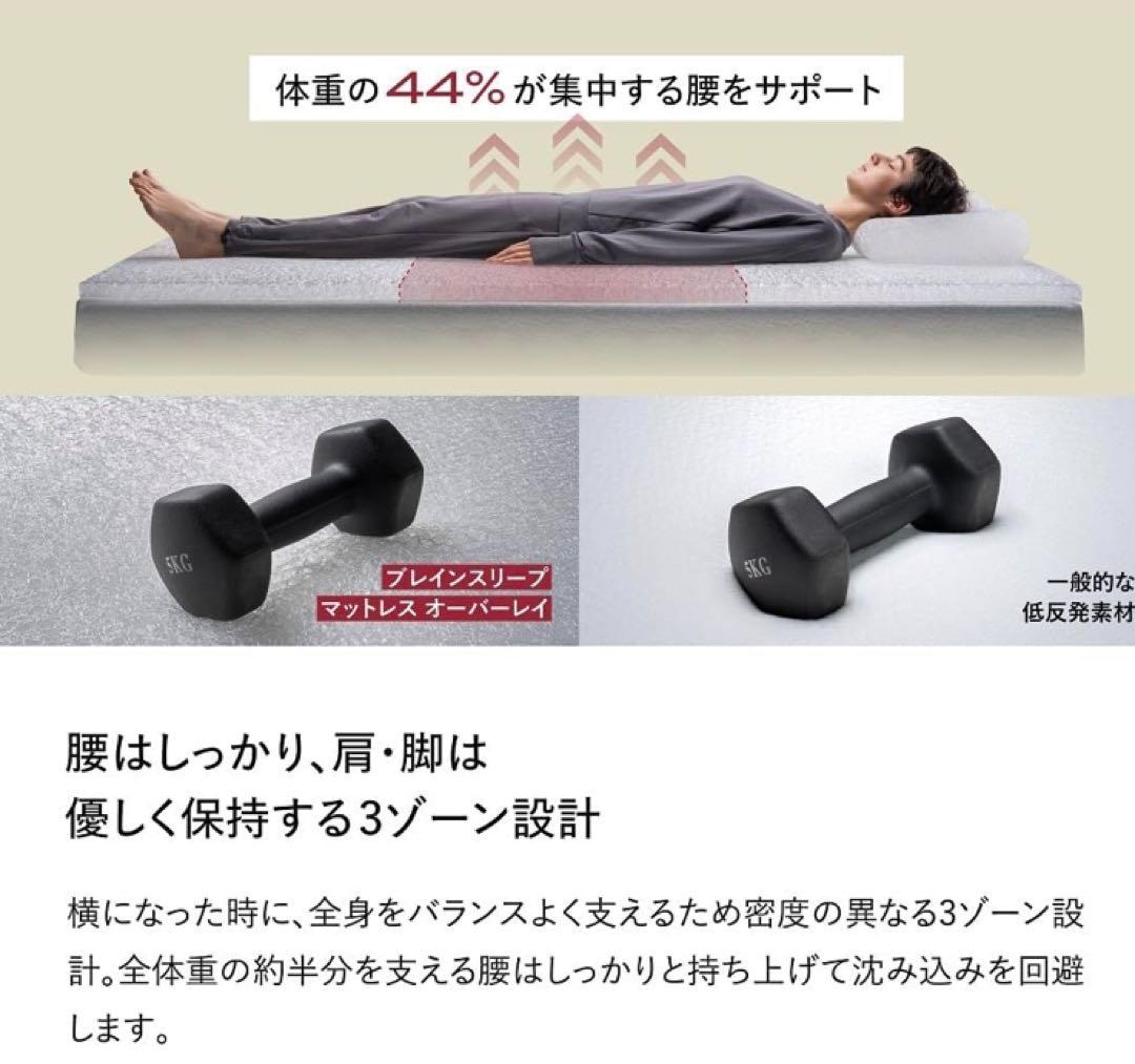 ブレインスリープマットレスオーバーレイシングル