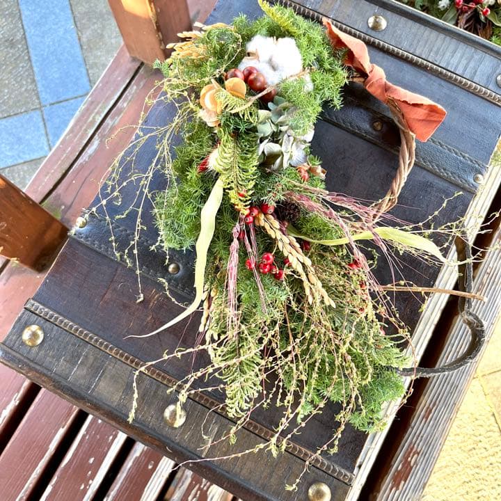 クリスマスお正月リース　節分リース　冬リース　杉リース