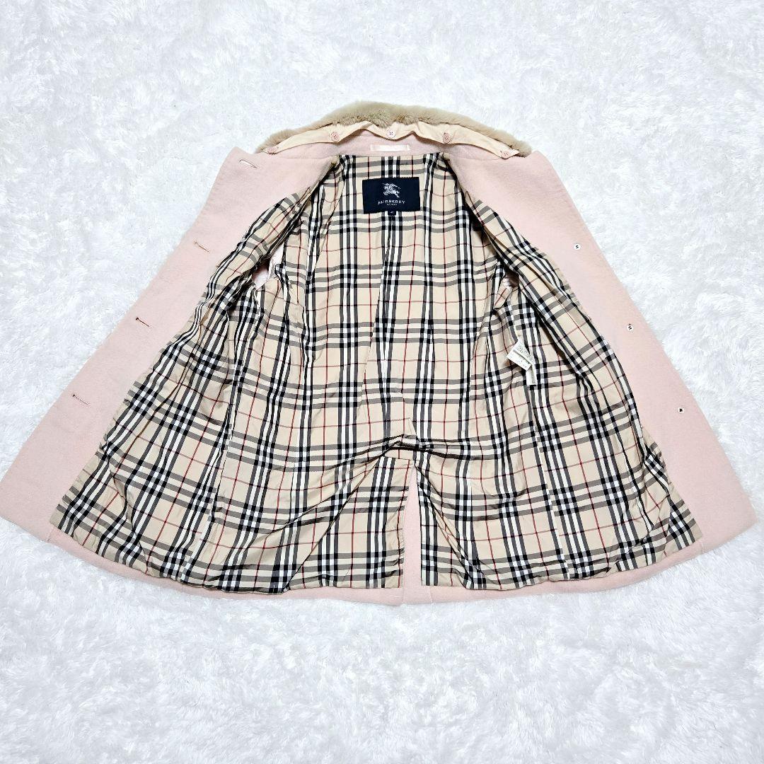 限定価格 BURBERRY LONDON ノバチェック アンゴラコート ピンク