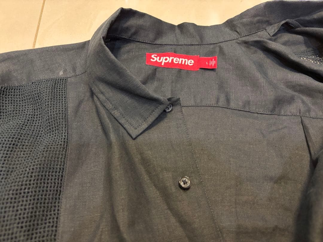 たけちよ　Supreme　Mesh Panel Linen　半袖シャツ