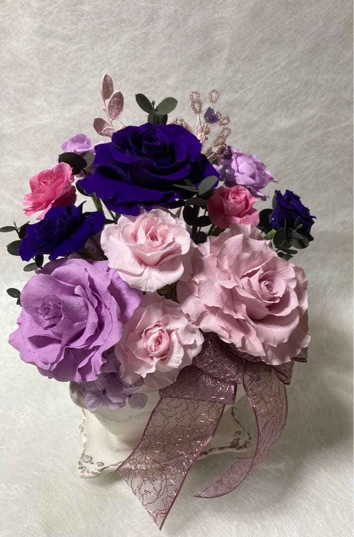 お値下げ中！ ギフトに最適♡気品があるパープル系プリザ( ⁎ᵕᴗᵕ⁎ )♡