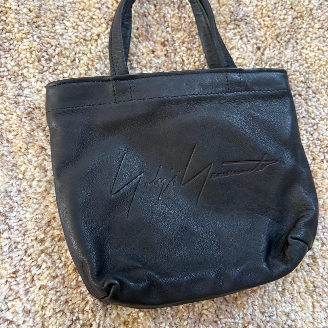 Yohji Yamamoto/ヨウジヤマモト レザーロゴ ミニトートバッグ