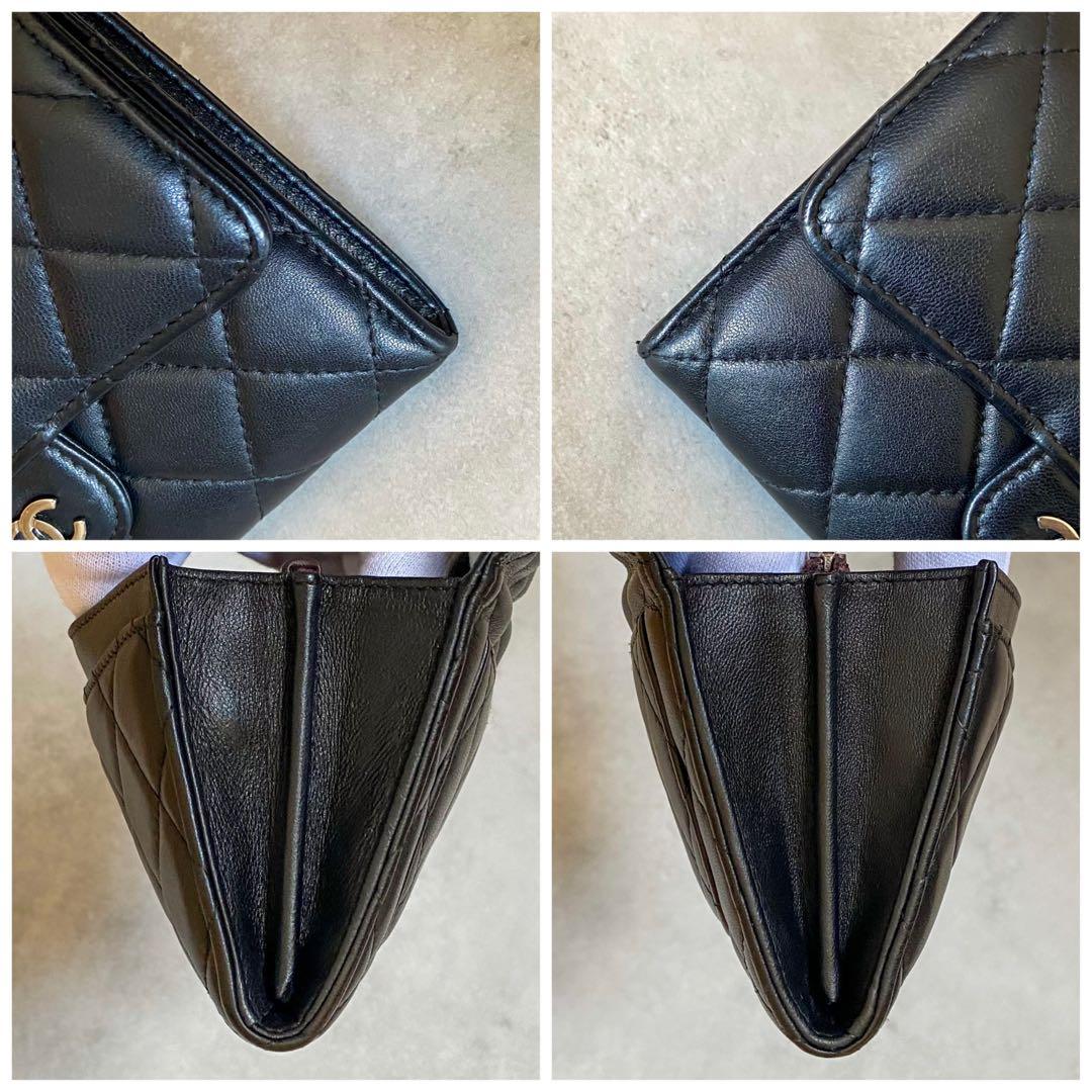 CHANEL シャネル マトラッセ ラムスキン ブラック 二つ折り財布 シリアル