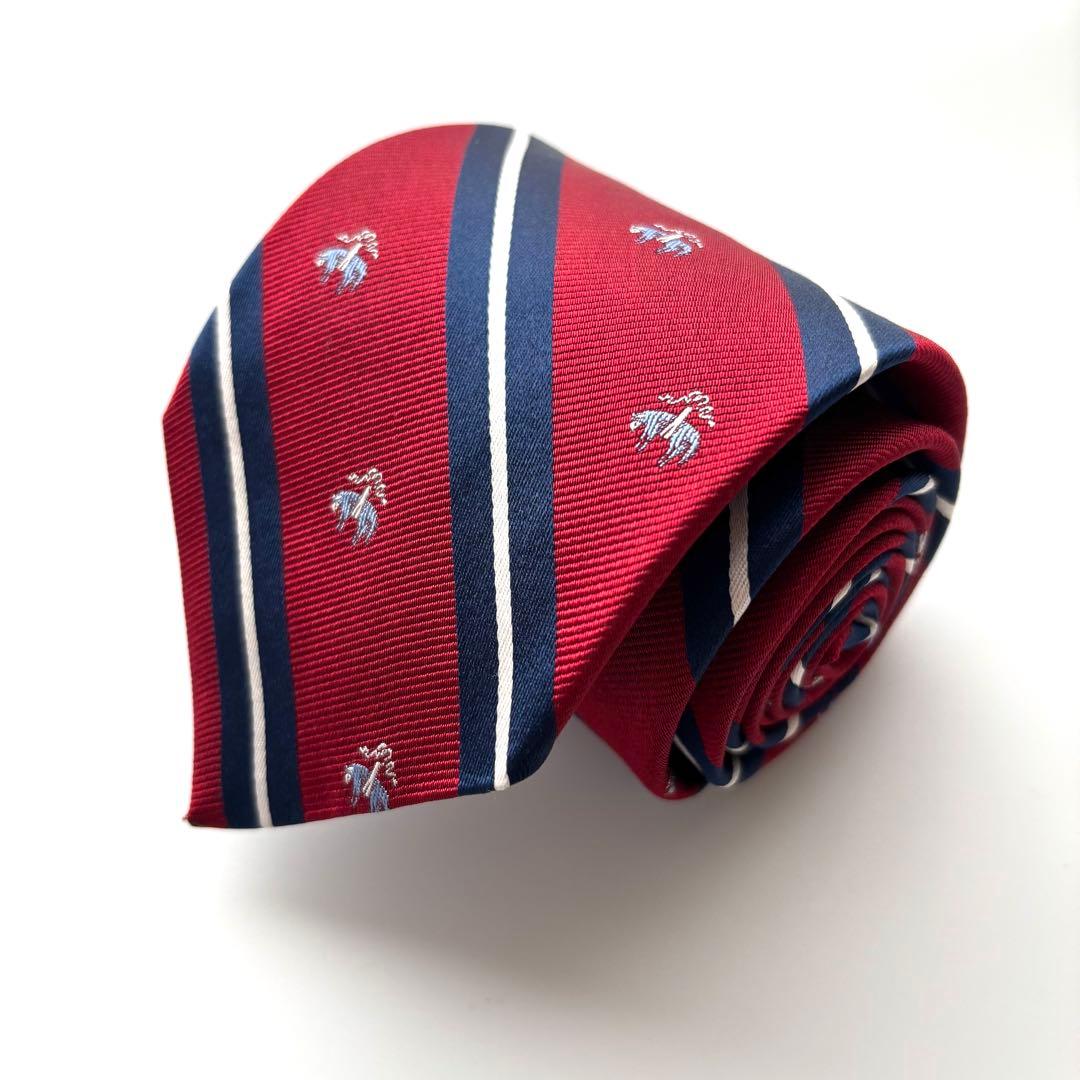 ꧁極美品꧂ ブルックスブラザーズ ネクタイ ゴールデンフリース ロゴ レッド