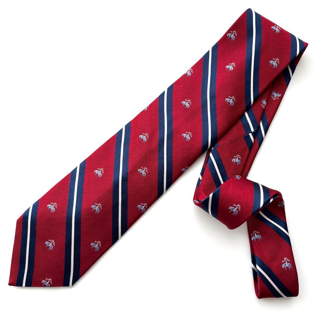 ꧁極美品꧂ ブルックスブラザーズ ネクタイ ゴールデンフリース ロゴ レッド