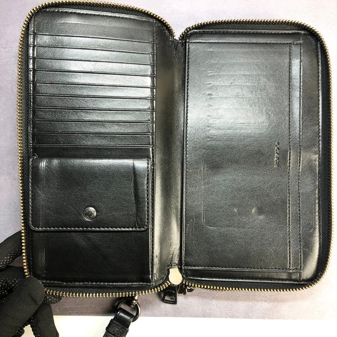 ✨️極美品✨️ コーチ ダブルジップ トラベル オーガナイザー 長財布 レザー 黒