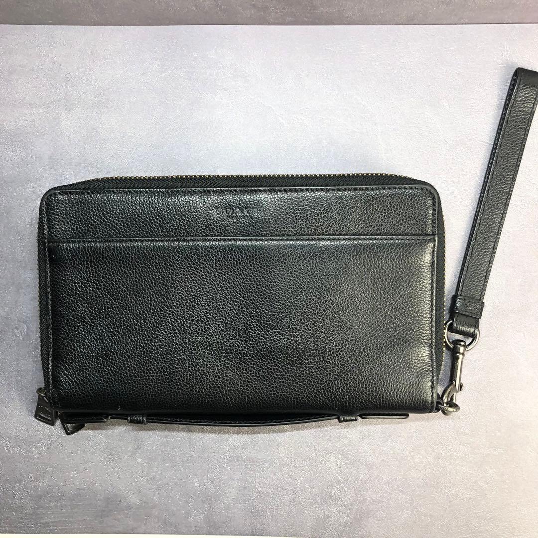 ✨️極美品✨️ コーチ ダブルジップ トラベル オーガナイザー 長財布 レザー 黒