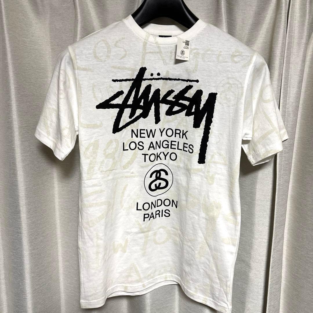 【超希少】00s OLD STUSSY ワールドツアー Tシャツ 総柄 タグ付き