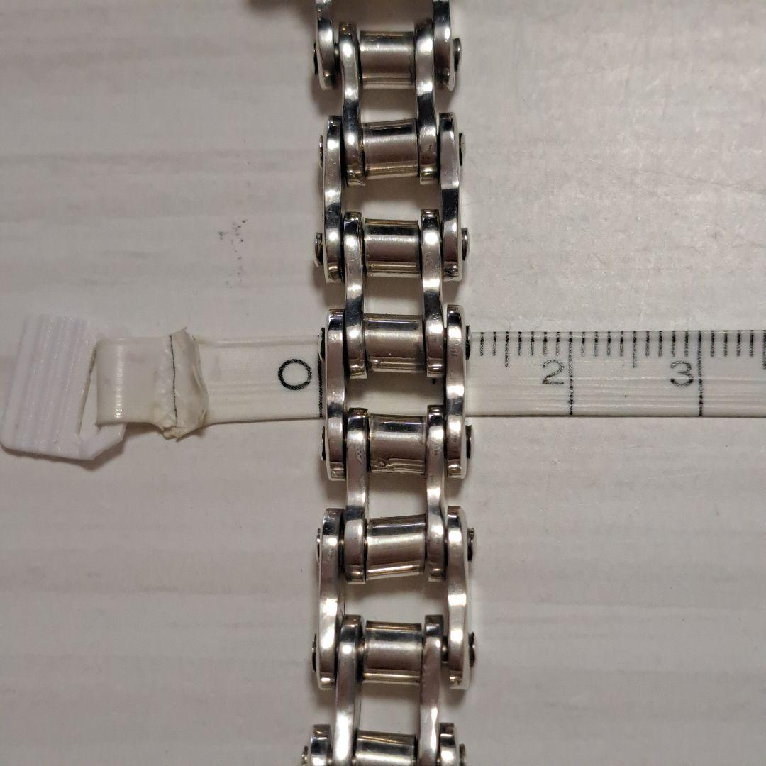 【ピンクの猫様】シルバー925 ブレスレット バイクチェーン バイクモチーフ