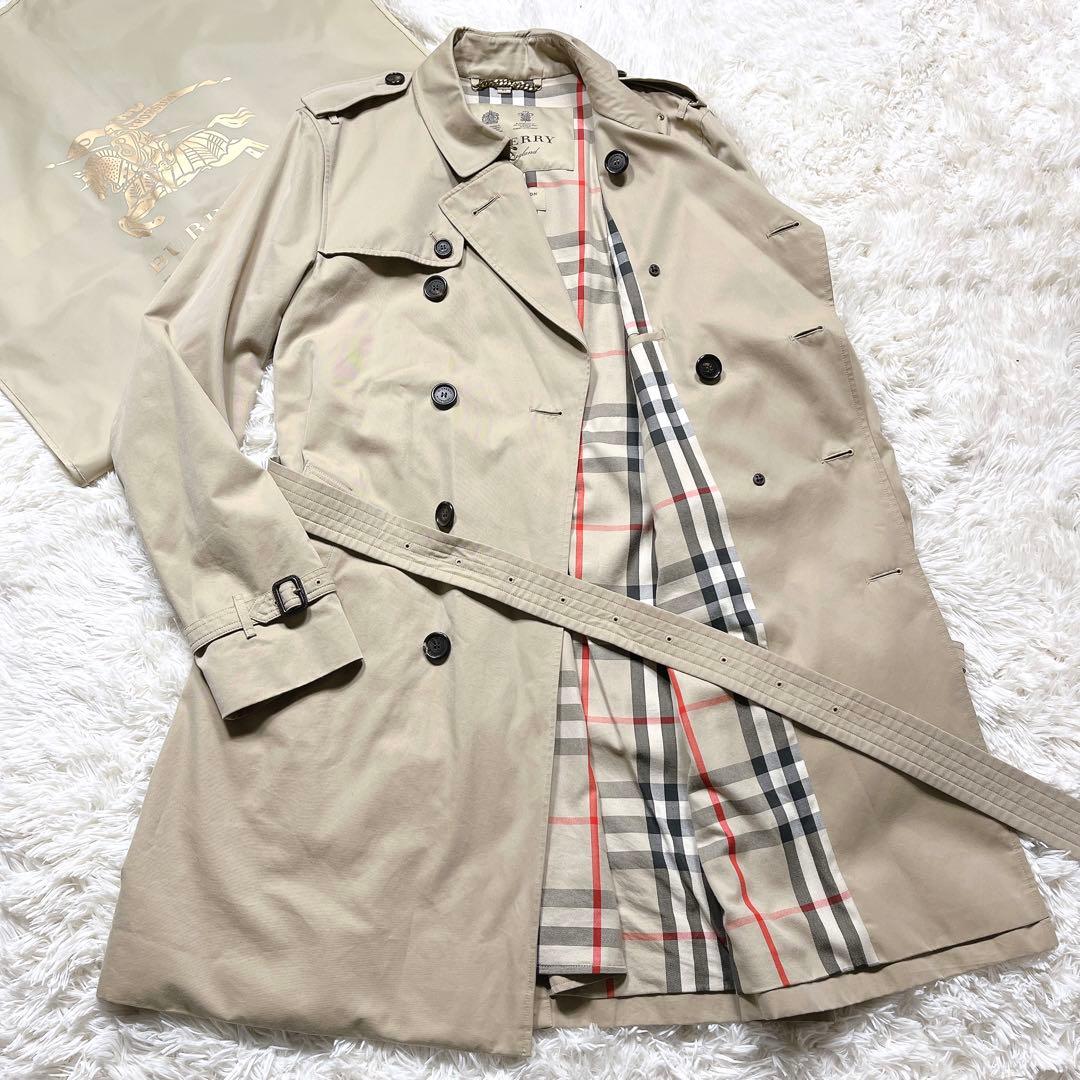 極美品/現行タグ✨バーバリー ケンジントン トレンチコート メガチェック ベルト