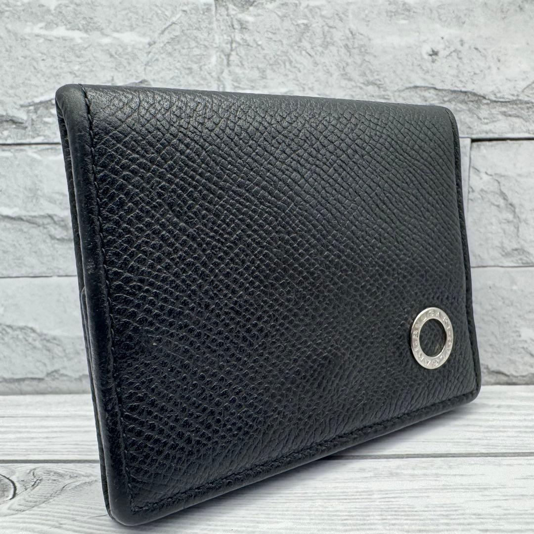 【美品】ブルガリ　ケース　ブルガリマン　サークルロゴ　レザー　ブラック