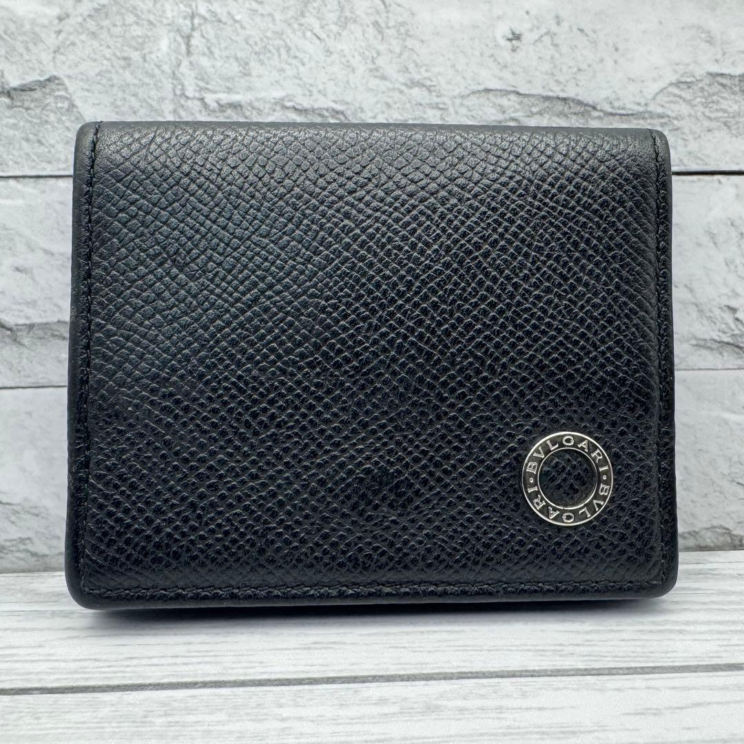 【美品】ブルガリ　ケース　ブルガリマン　サークルロゴ　レザー　ブラック