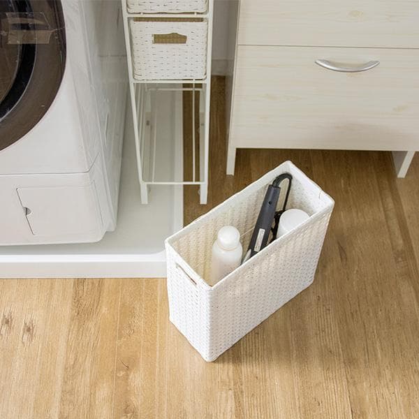 隙間収納ラック 15cm 洗面所 キッチン ランドリー 棚 収納 【ホワイト】