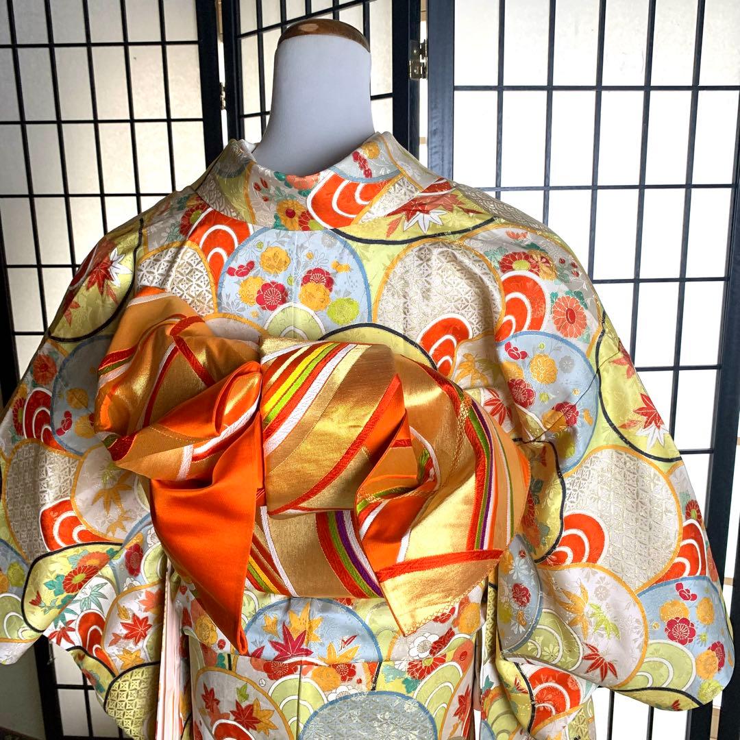 m*m様 【美品】振袖　正絹100% 5点　フルセット　身丈160cm 吉祥紋様