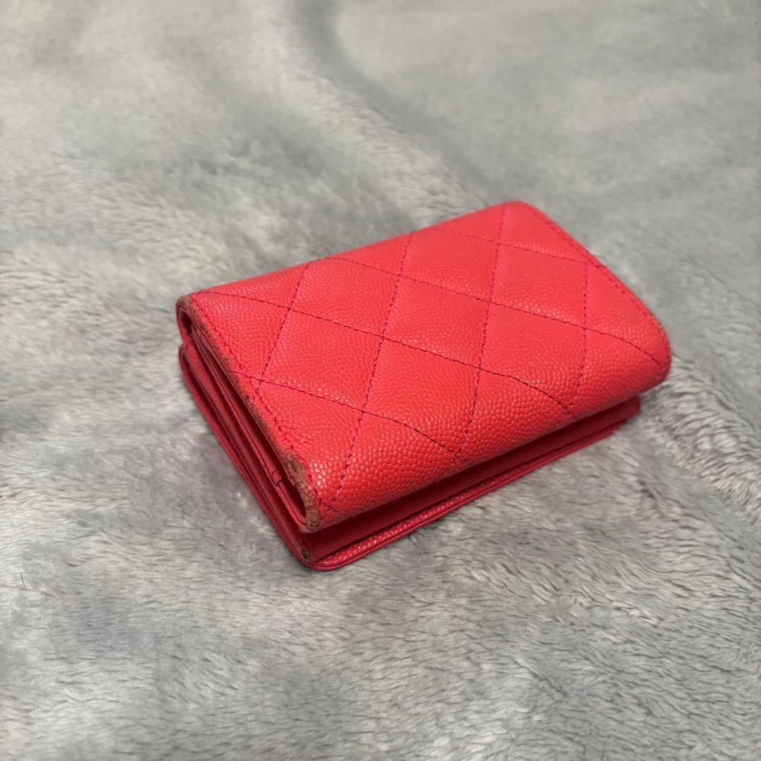 CHANEL ミニウォレット 三つ折り財布　マドモアゼル ピンク