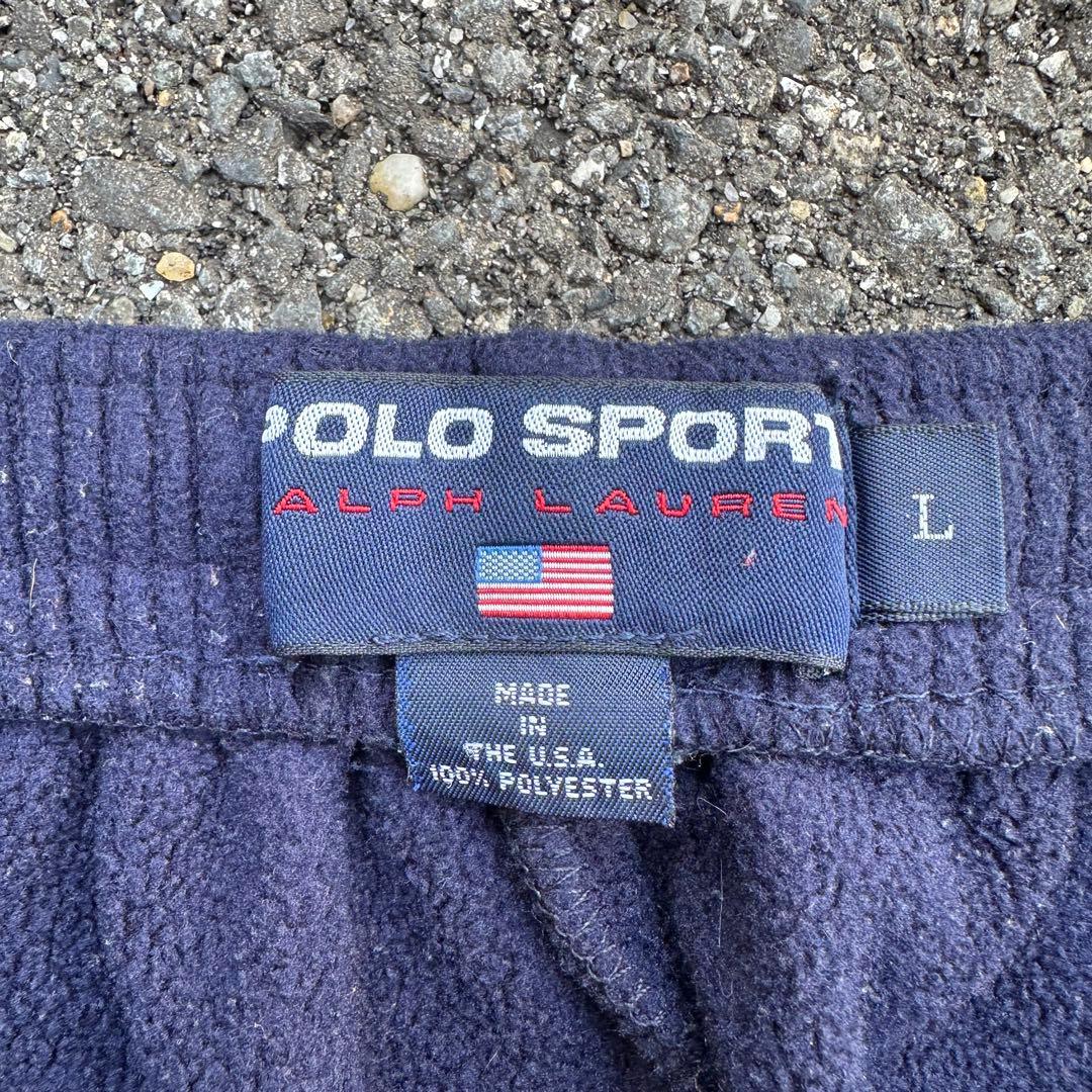 【超希少◎】POLO SPORT　フリースパンツ　刺繍　星条旗　USA製　90s