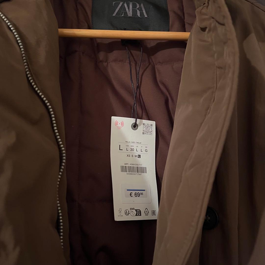 新品　ZARA パデッドジャケット　ブラウン　ダウン ZWコレクション