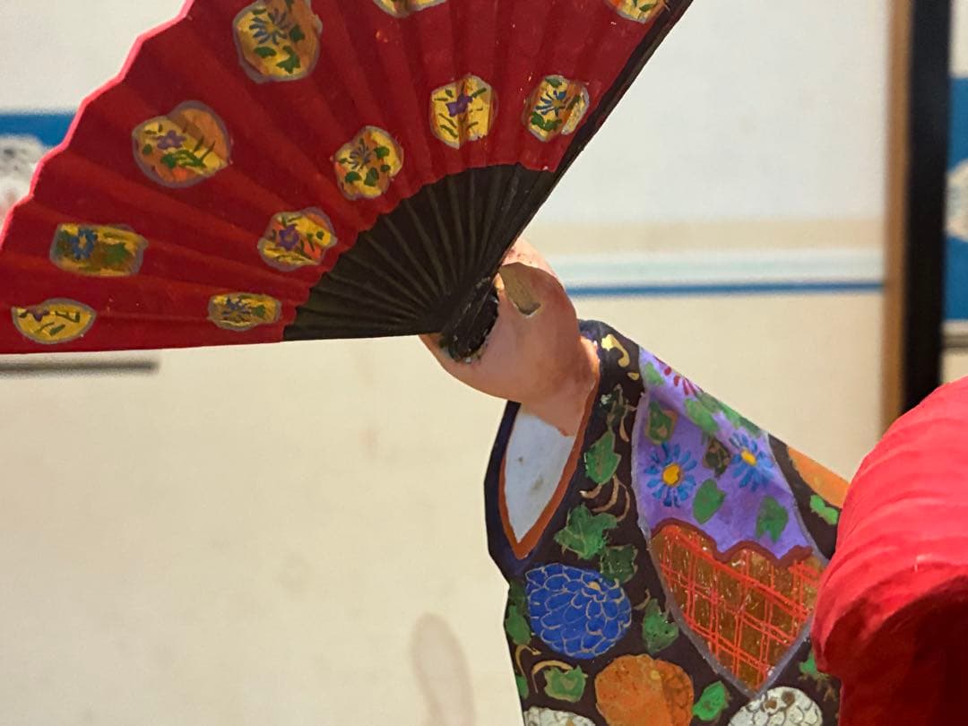 木製 木彫り 彫刻 【池田 秀鳳】伝統的 歌舞伎 赤い髪 人形 在印 共箱