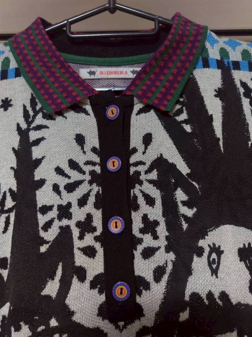 2601アルベロ◆アートプリント ニット 長袖 マルチカラー