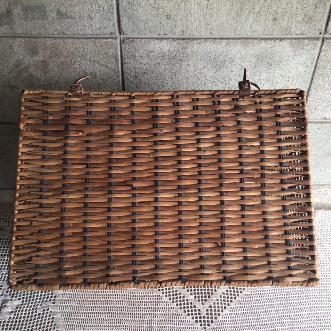 昭和レトロ・竹籠・かご・ラタン・バスケット・脱衣かご・収納箱・古道具