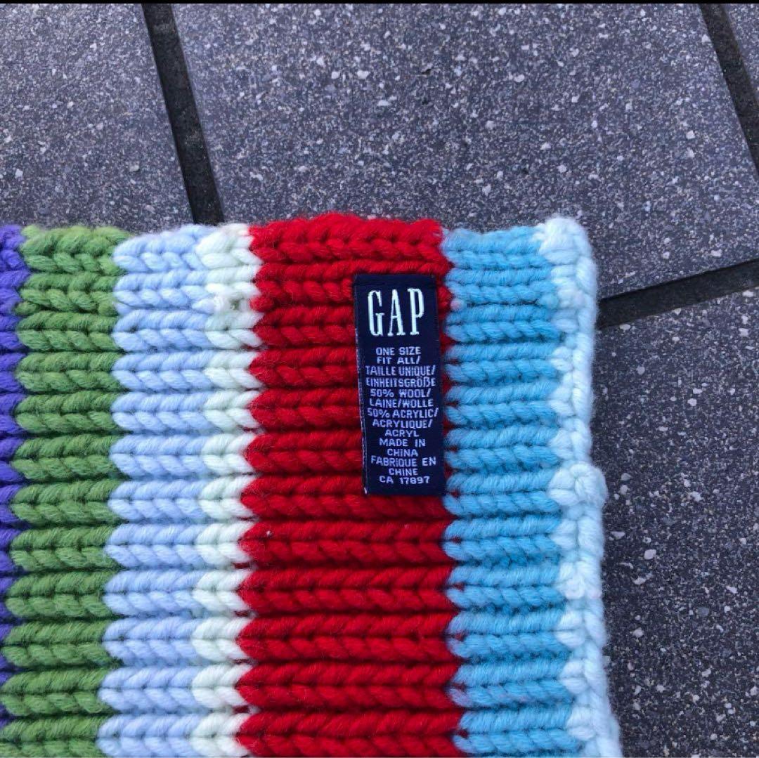 小物 90s OLD GAP Rainbow Knit Muffler.