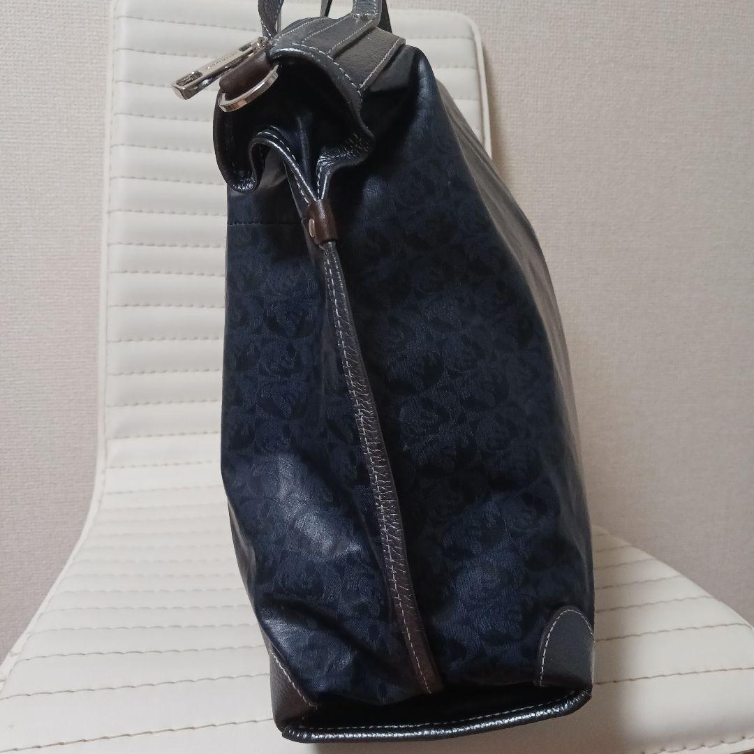 2458　ペレボルサ　ボストンバッグ　ネイビー　極美品