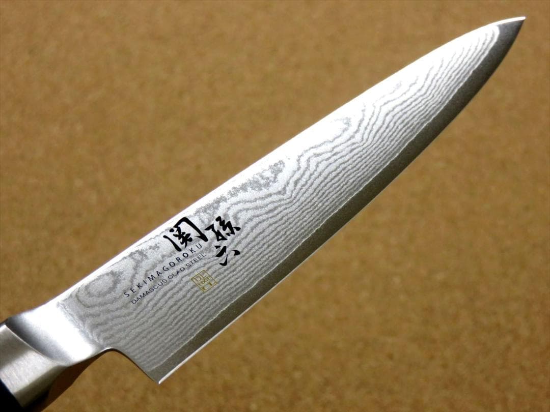 関の刃物 ペティナイフ 120mm 貝印 関孫六 ダマスカス ステンレス材 包丁