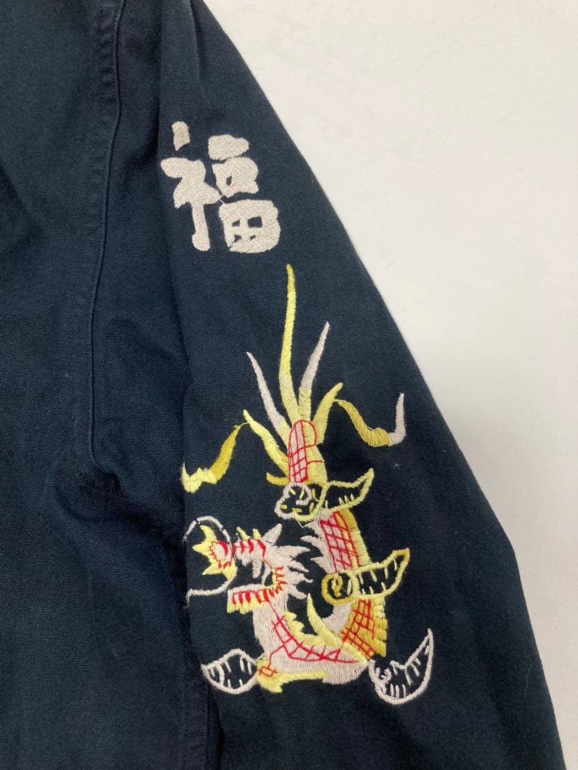 東洋エンタープライズ 福禄寿 ベトジャン スカジャン ブラック 刺繍 フェード