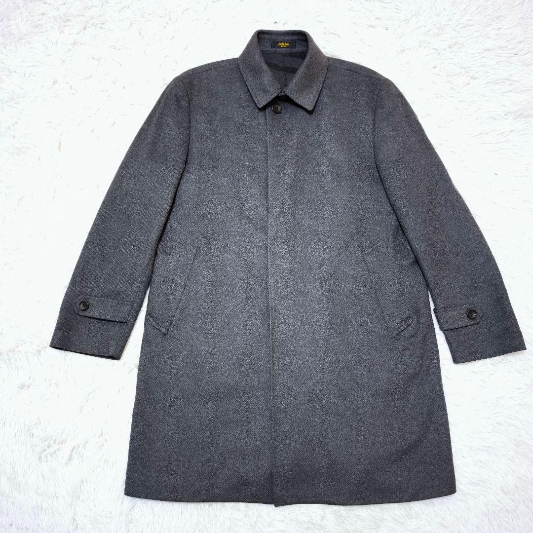 【未使用級】Savile Rowコロンボ カシミヤ100% ヘリンボーンコートL