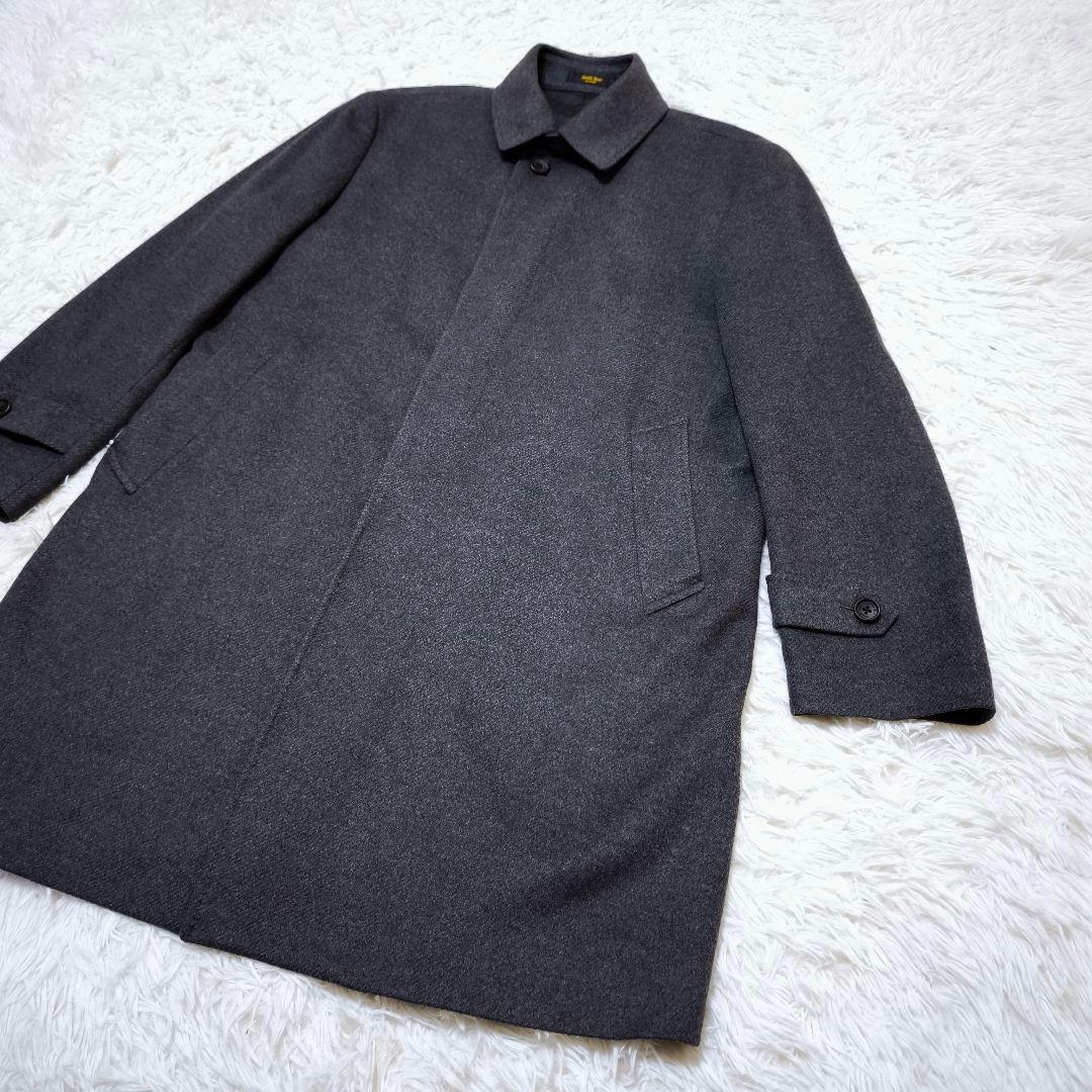 【未使用級】Savile Rowコロンボ カシミヤ100% ヘリンボーンコートL