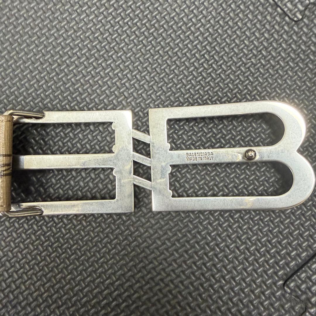 バレンシアガ BALENCIAGA BB モノグラム ロゴ ベルト ベージュ