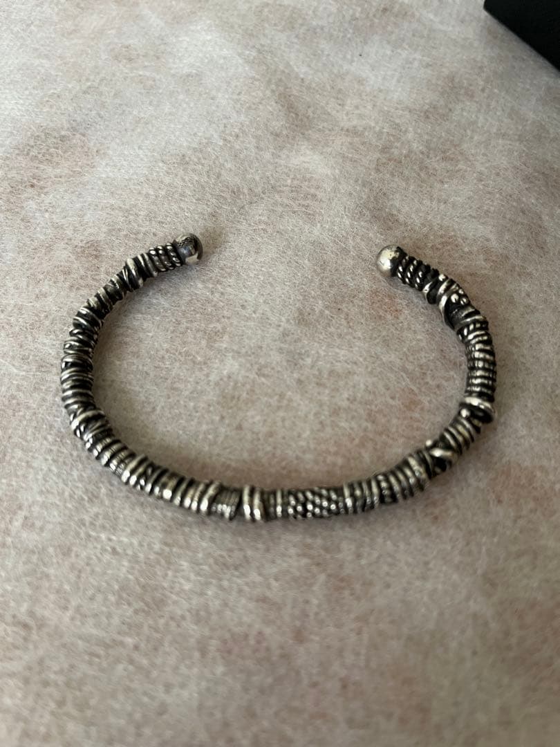 SAINT LAURENT メタルオープンバングル　シルバー　サンローラン