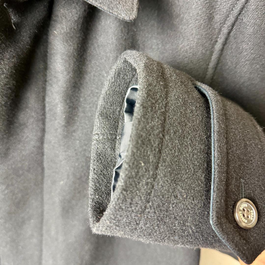 超美品 ポロラルフローレン ウール ビジネスコート 中綿ライナー付 黒