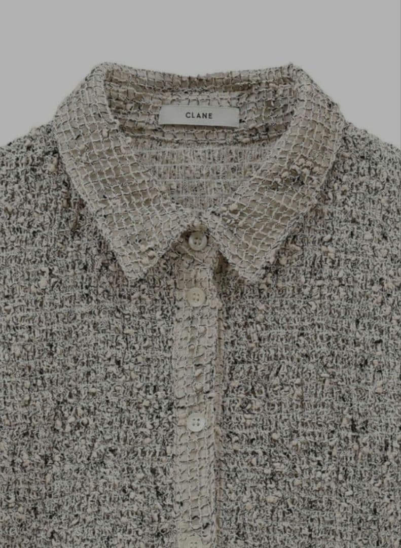 【美品】CLANE 長袖ニットシャツ