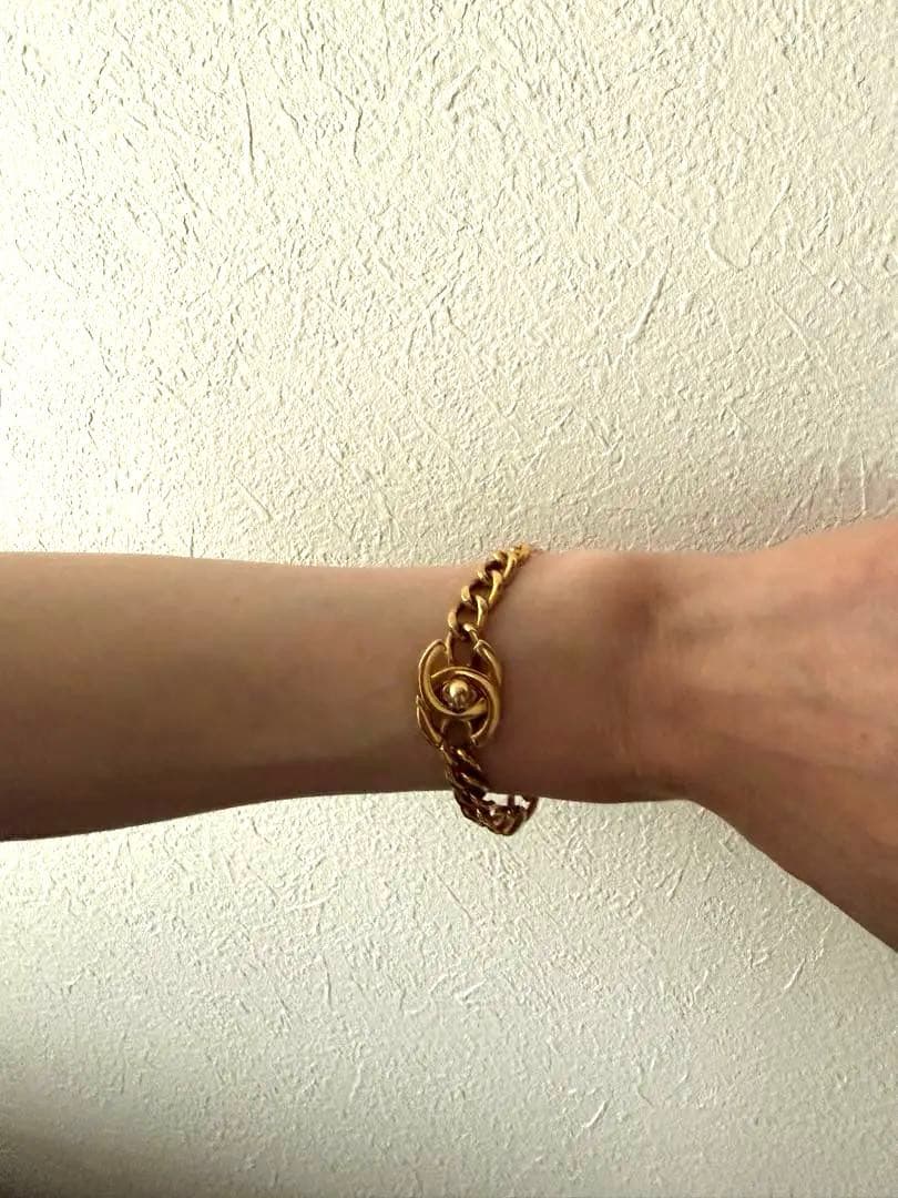 CHANEL ターンロック ココマーク チェーン ブレスレット ゴールド 96P