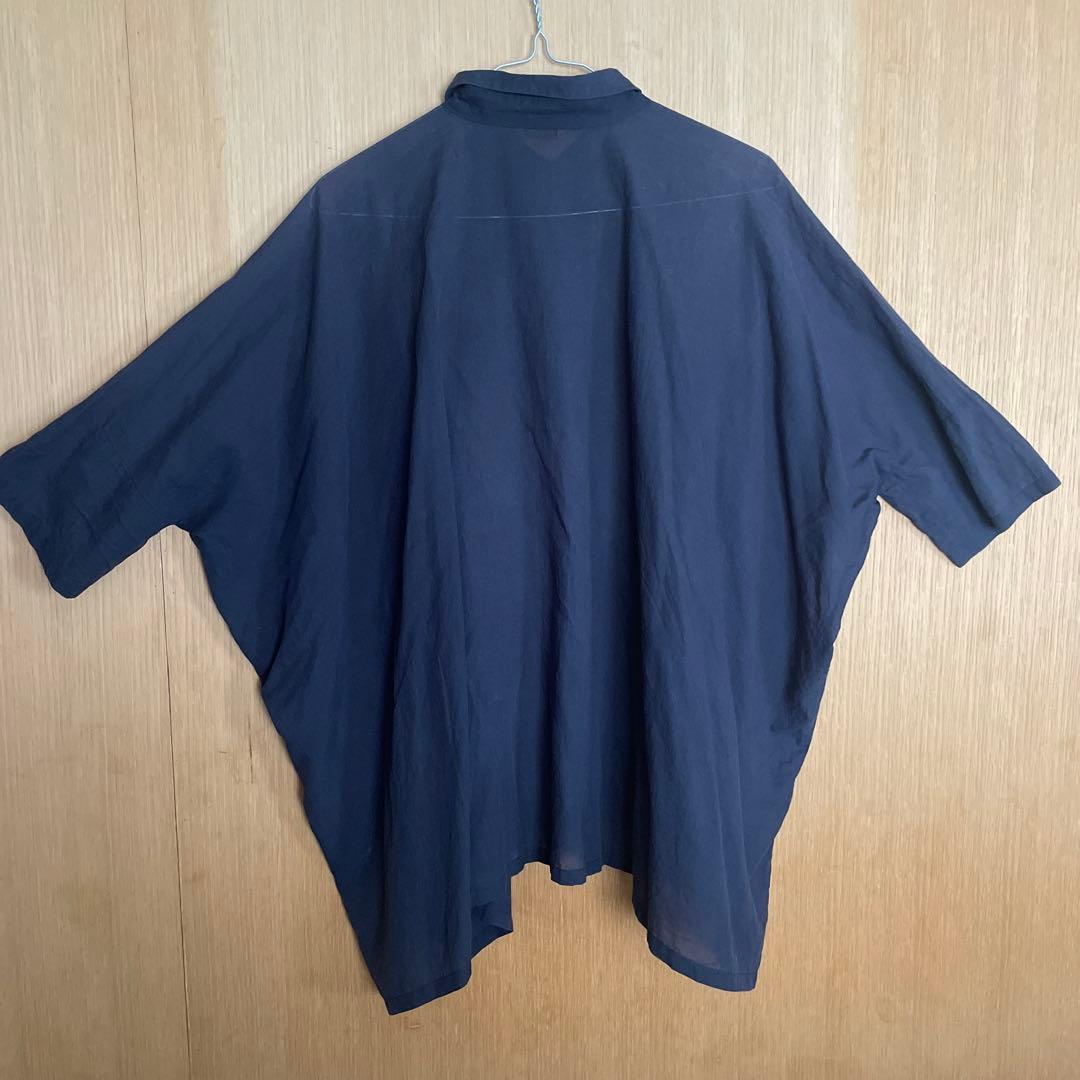 arts&science 襟付ブラウス シャツ ネイビー