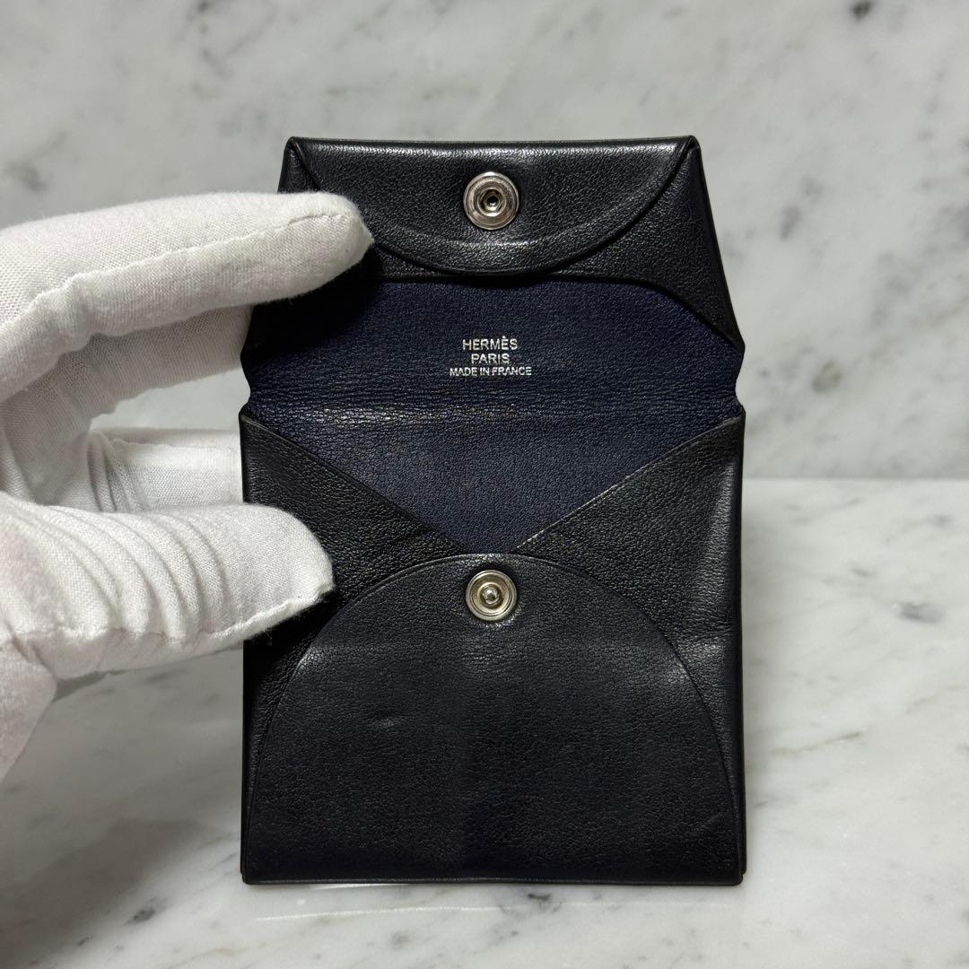 HERMES エルメス ケース バスティア ブラック 黒 ボックスカーフ