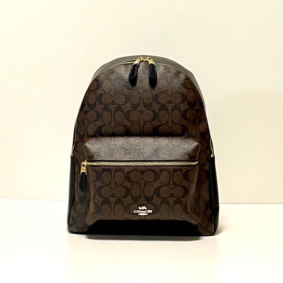 新品　COACH リュック　ブラウン　　シグネチャー柄 F58314