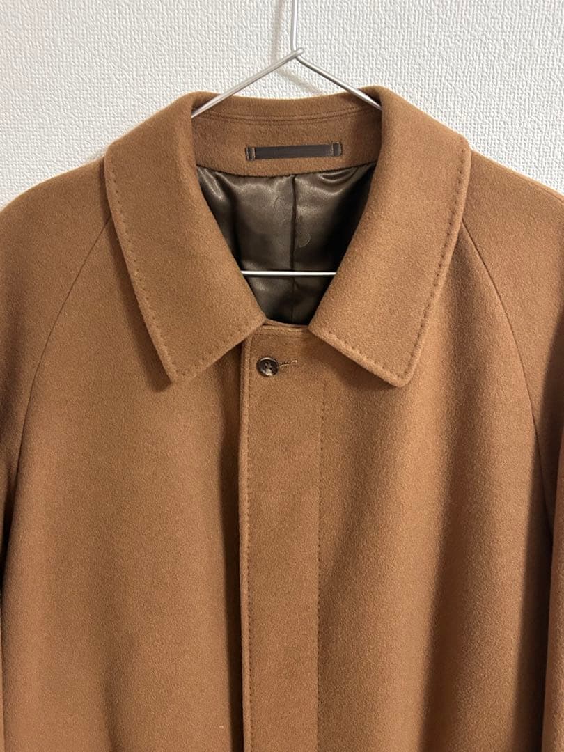 Cashmere カシミヤ100 日本製 ステンカラー ロングコート キャメル