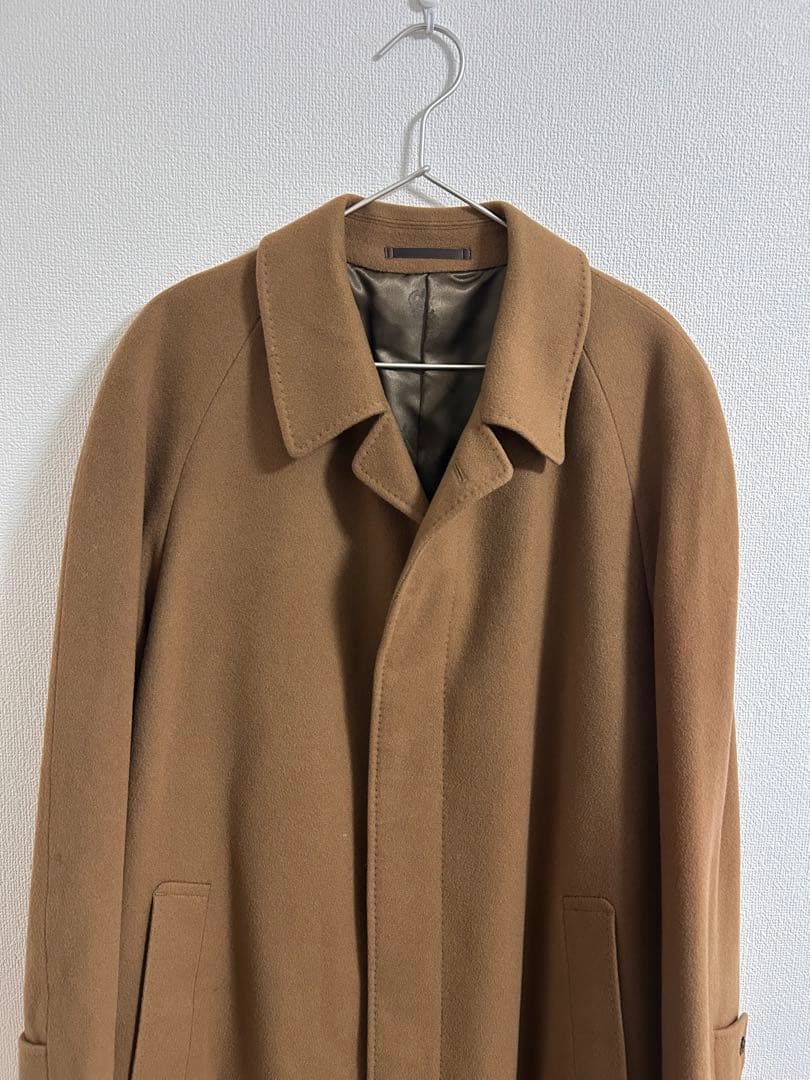 Cashmere カシミヤ100 日本製 ステンカラー ロングコート キャメル