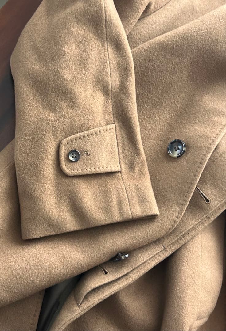 Cashmere カシミヤ100 日本製 ステンカラー ロングコート キャメル