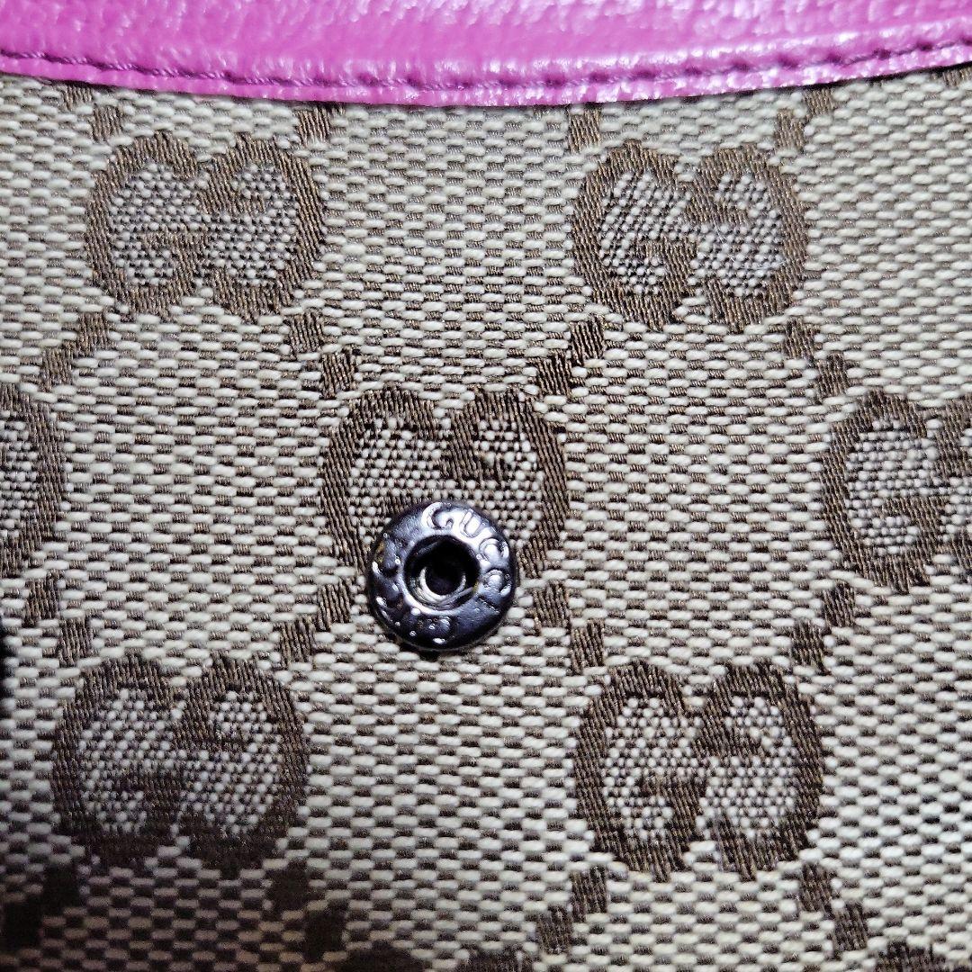 レア 極美品 GUCCI グッチ GGパターン キャンバス地 二つ折り財布