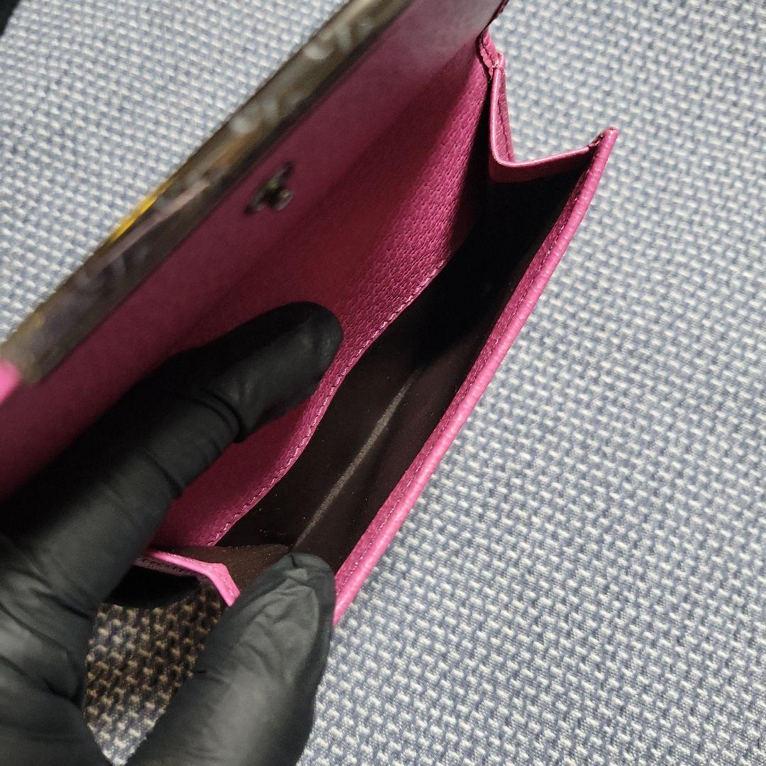 レア 極美品 GUCCI グッチ GGパターン キャンバス地 二つ折り財布