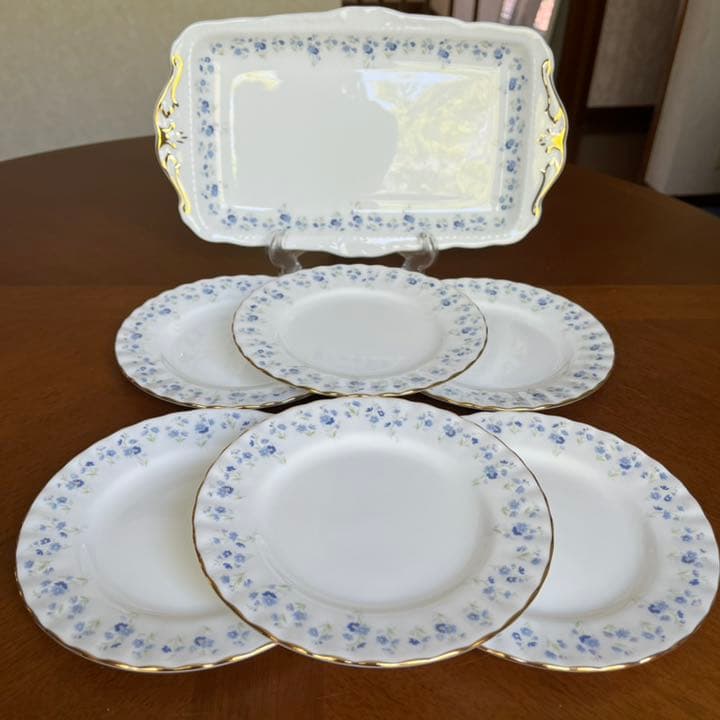 【未使用美品】ロイヤルアルバート ★勿忘草・メモリーレーン★パーティセット