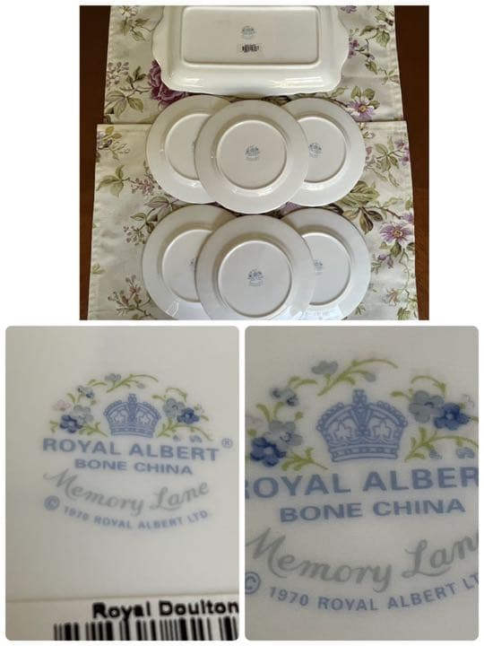 【未使用美品】ロイヤルアルバート ★勿忘草・メモリーレーン★パーティセット