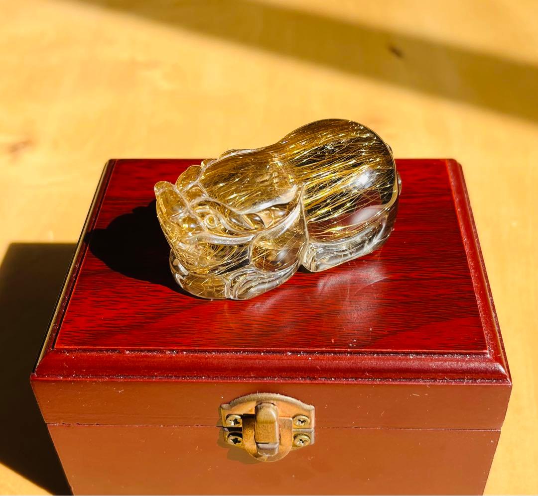 【極上美品】ルチルクォーツ貔貅【最強金運】