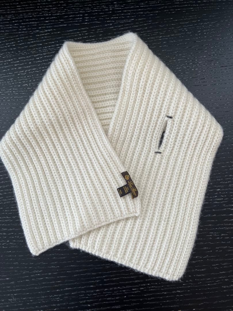 Loro Piana カシミヤ 100% マフラー オフホワイト