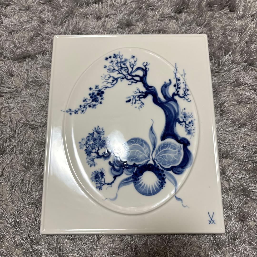 マイセン　ブルーオーキッド　陶板画