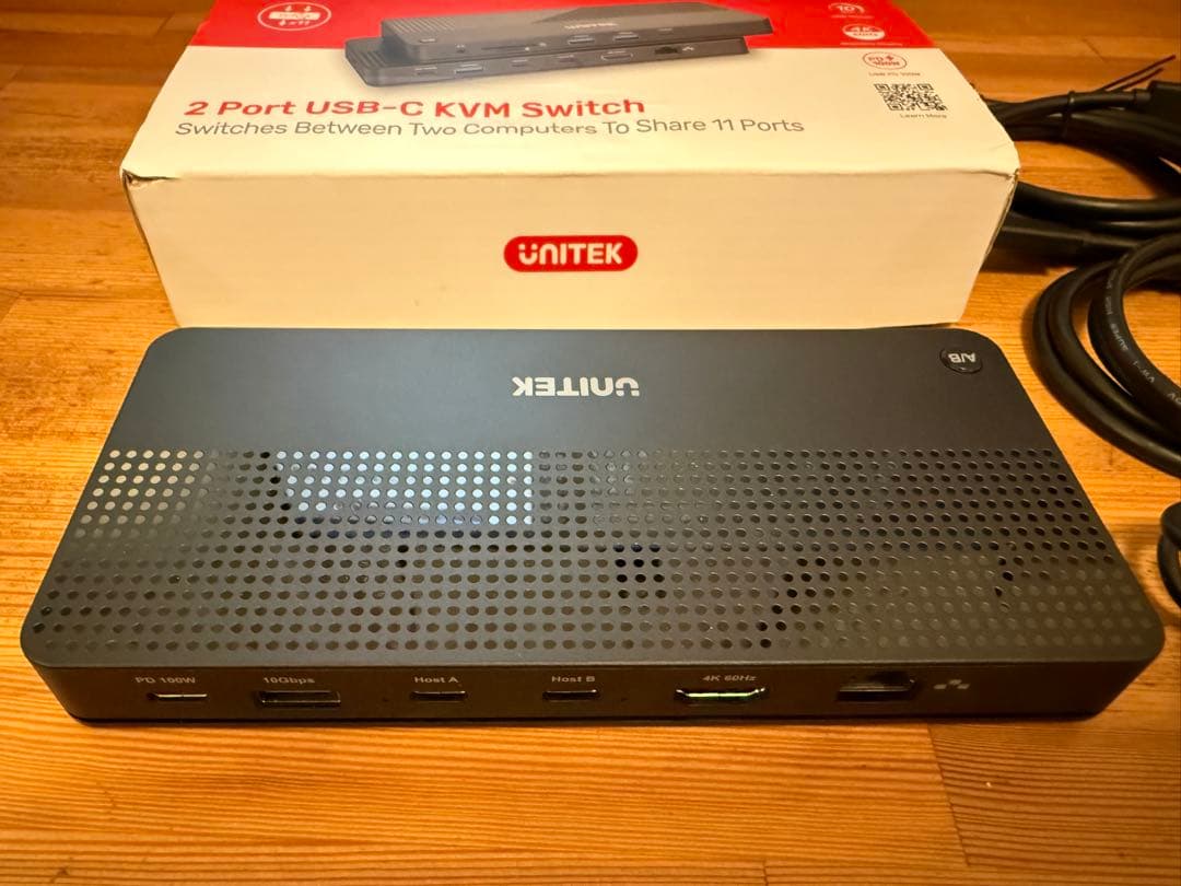UNITEK D1077A USB-C KVM切替 4K対応 PD100W