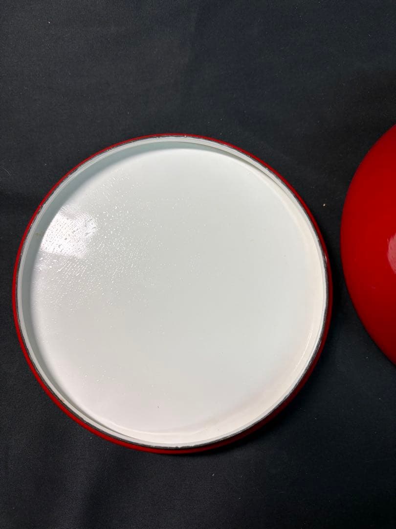 DANSK 赤い片手鍋 鋳鉄製 木製ハンドル